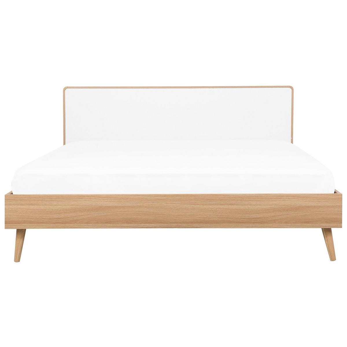 BETT mit LED 180x200 cm Heller Holzfarbton Serris - Hellbraun, Holzwerkstoff (180/200cm) - Beliani