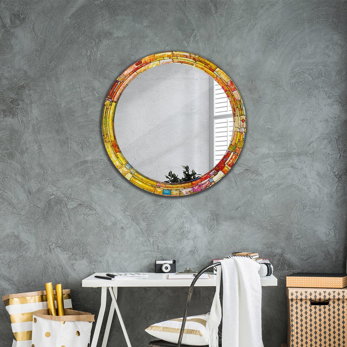 SPIEGEL Ø80 cm Rund mit Aufdruck - Multicolor, Glas (80/80/0.4cm) - TULUP