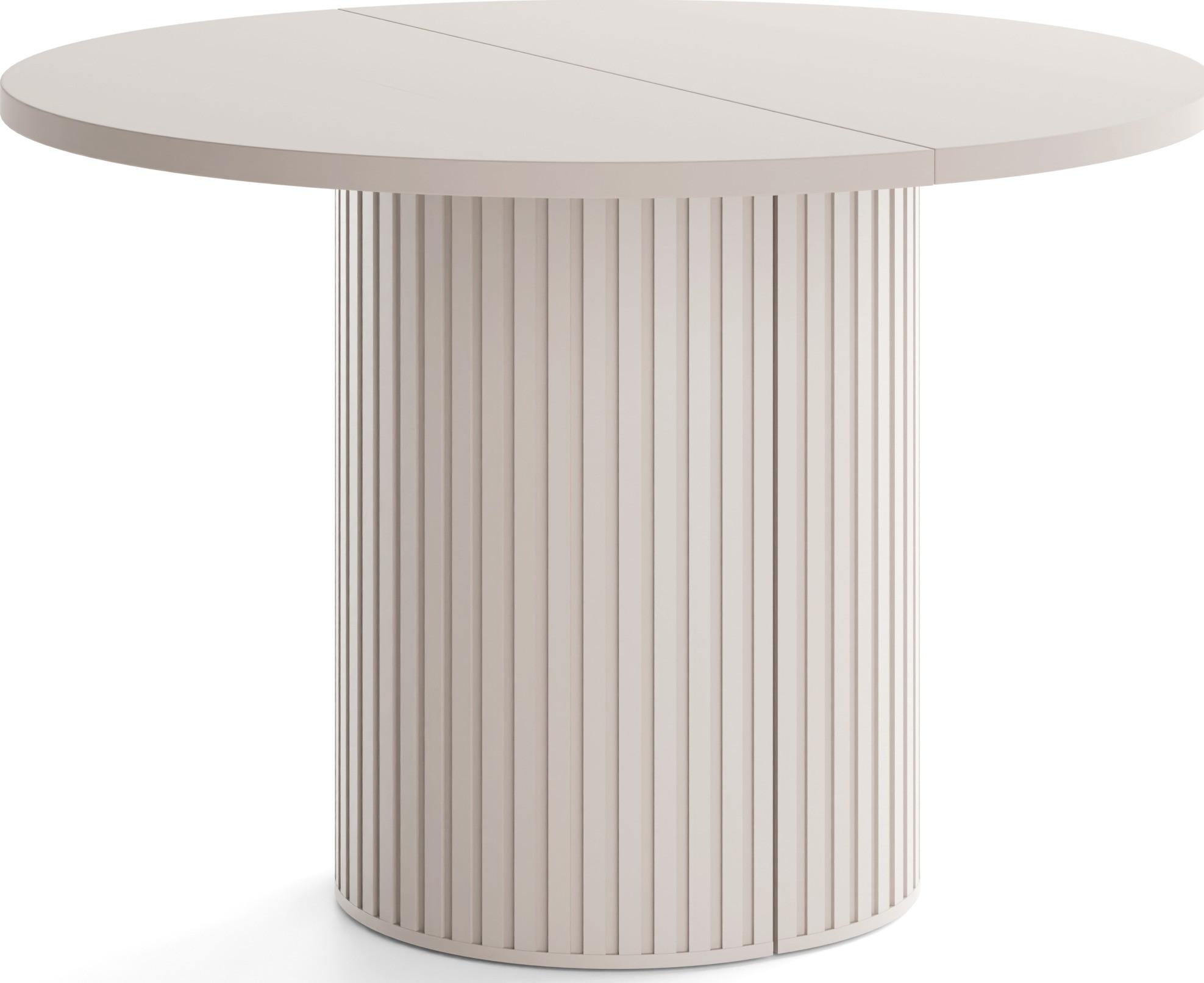 ESSTISCH Norin rund ausziehbar verlängerbar, Beige 100-188/100/75 cm - Sandfarben/Beige, Holzwerkstoff (100/188/75cm) - WFL GROUP