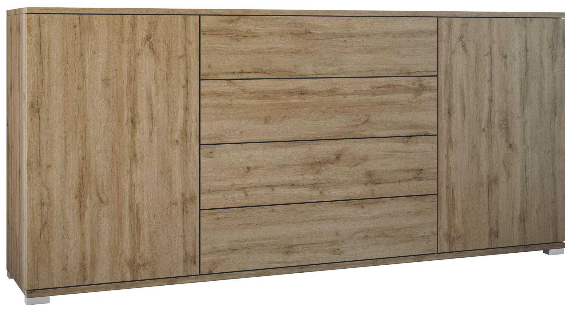 SIDEBOARD Santo Eiche Evoke - Eiche San Remo, Holzwerkstoff (166.5/75.5/35cm) - Vladon