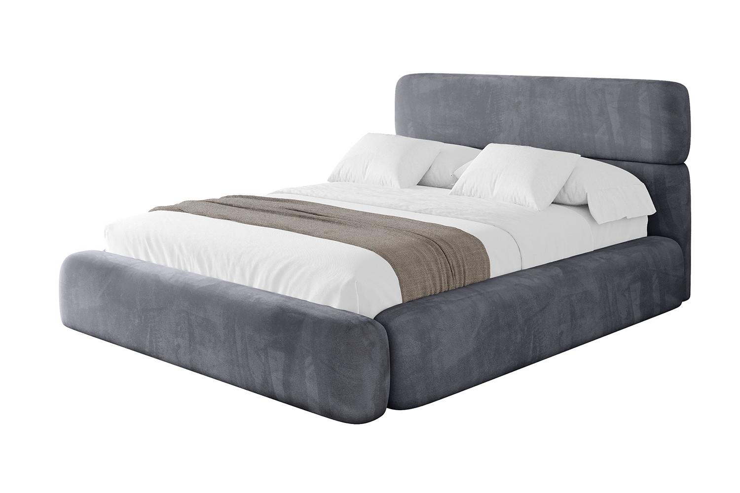 POLSTERBETT mit Bettkasten und Lattenrost, Bett mit Matratze H3/H4 - ENORA 180x200 Dunkelgrau - Dunkelgrau, Holzwerkstoff/Textil (180/200cm) - ALTDECOR