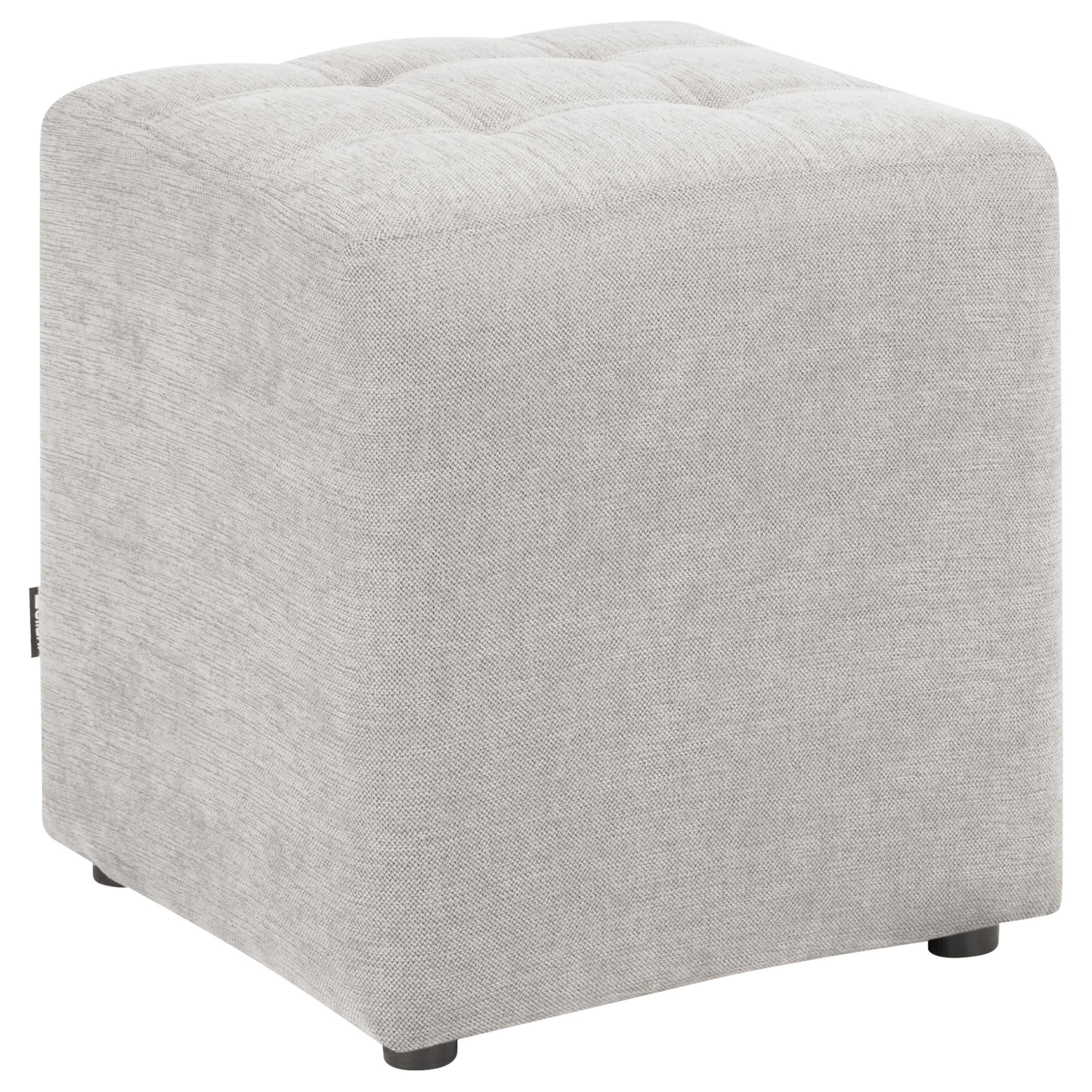 POUF Stoff Hellgrau Kansas - Hellgrau, Textil (38/39/38cm) - Beliani