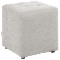 POUF Stoff Hellgrau Kansas - Hellgrau, Textil (38/39/38cm) - Beliani