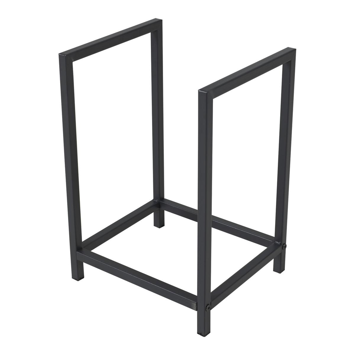 KAMINHOLZREGAL Torsås - Schwarz, Metall (40/50/30cm) - [en.casa]