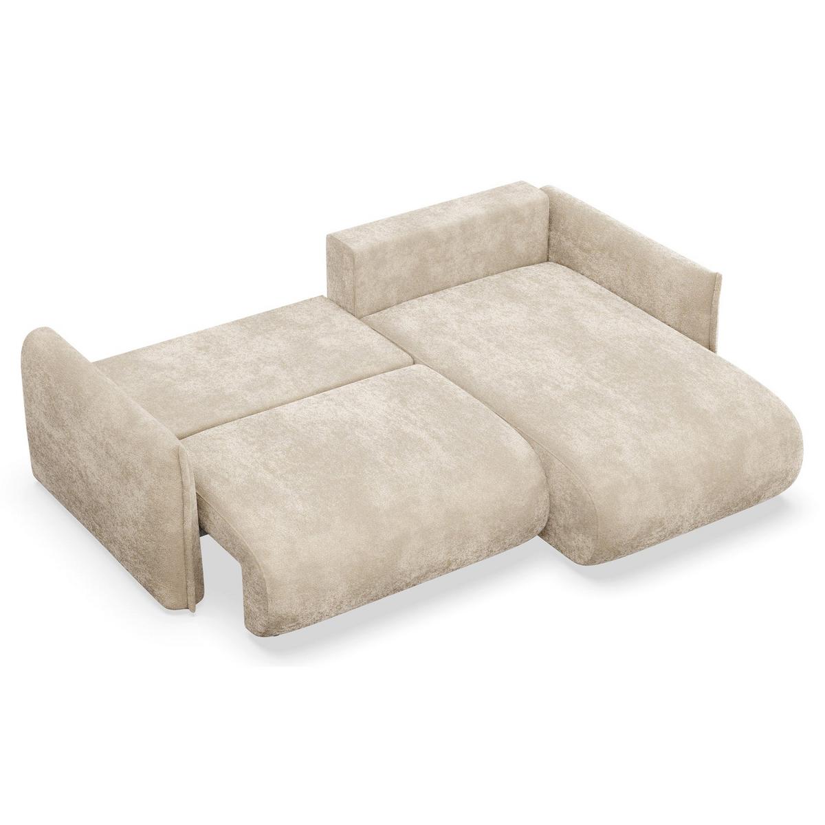 ECKSOFA Cushi Beige-Chenille - Beige/Schwarz, Kunststoff/Textil (183/252cm) - Selsey