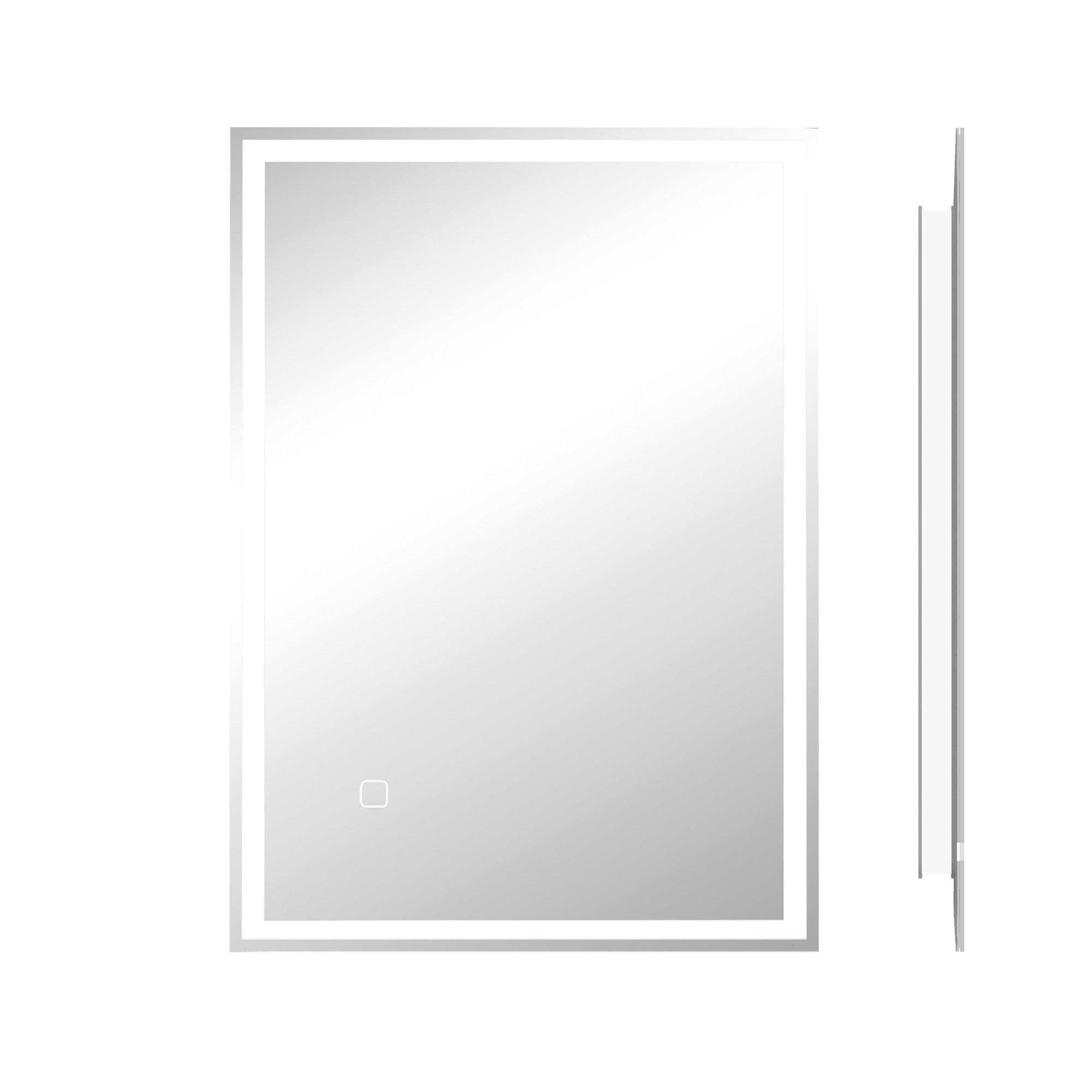 BADEZIMMERSPIEGEL Glas Silber - Silberfarben, Glas (50/4/70cm) - HOMCOM