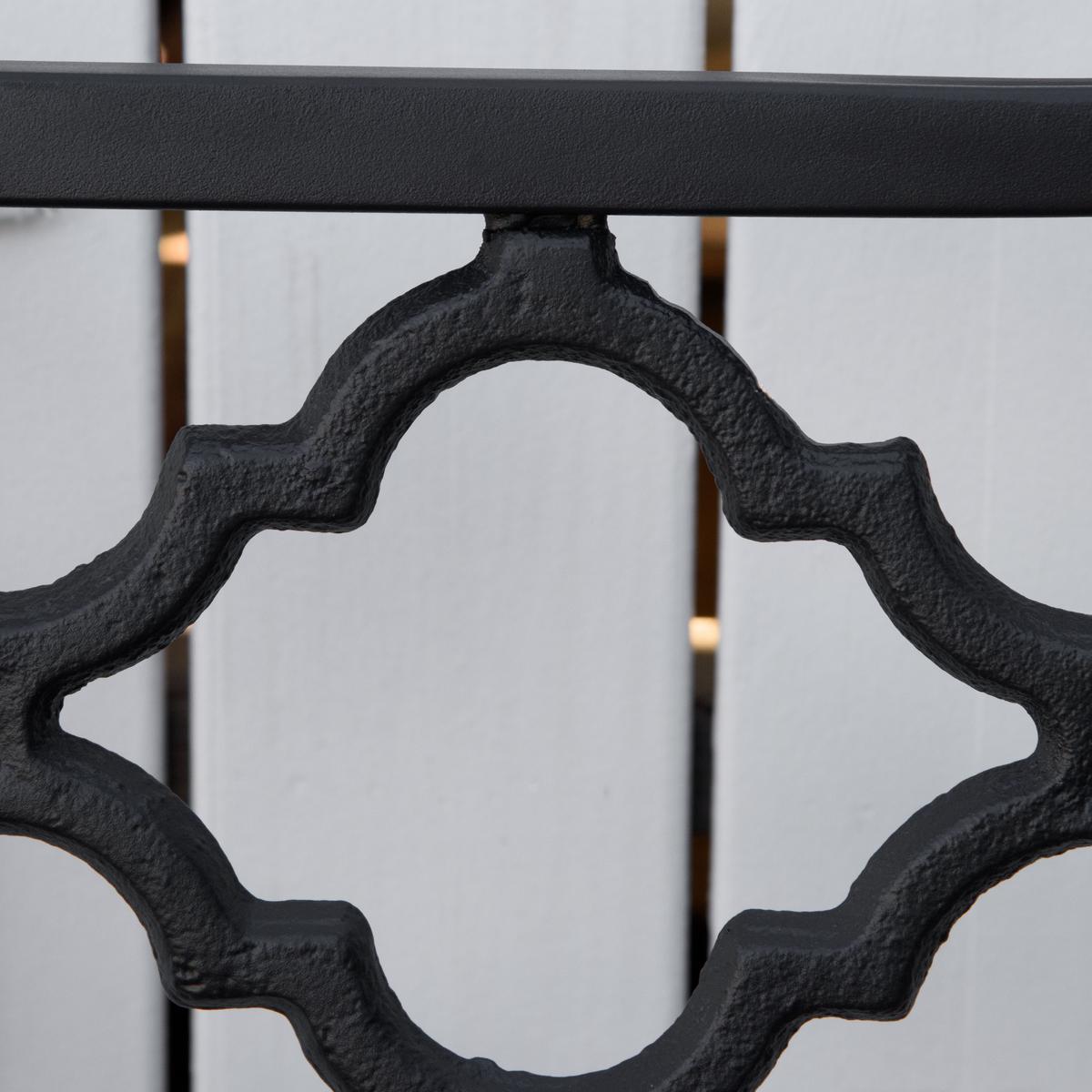 GARTENBANK, 2-Sitzer, bis 240 kg, 128 x 58,5 x 89 cm, Gusseisen, Schwarz - Schwarz, Metall (58.5/89/128cm) - Outsunny