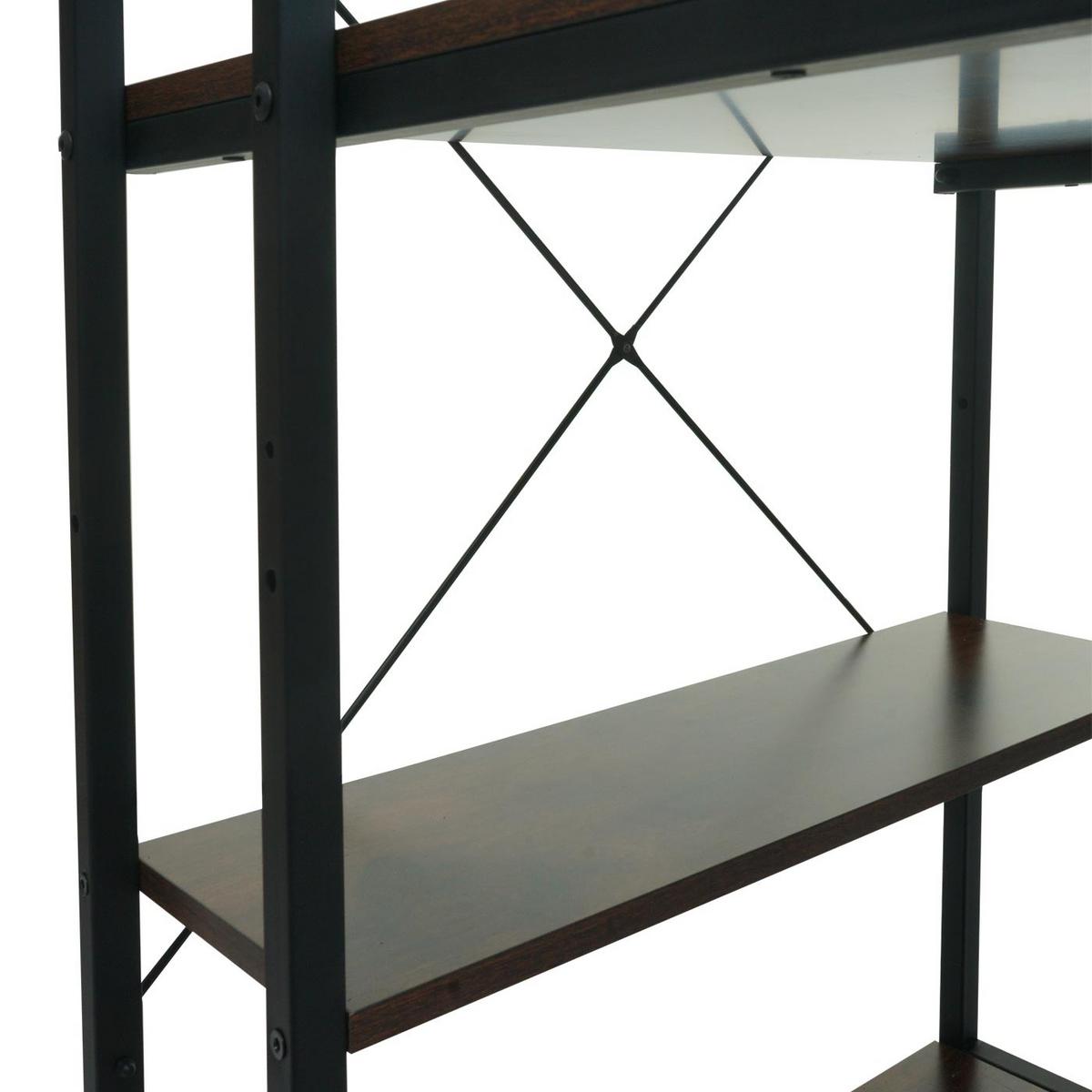 SCHREIBTISCH MIT REGAL eckig Braun - Braun, Holzwerkstoff (60/100/120cm) - MCW