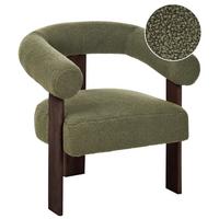 SESSEL Bouclé Grün/Dunkelbraun Ilbro - Braun/Grün, Textil (77/76/68cm) - Beliani