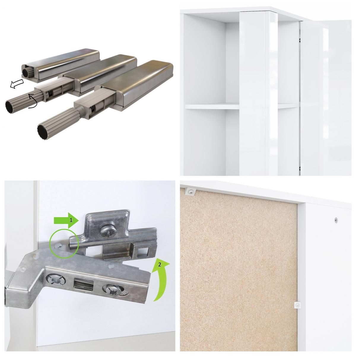 HIGHBOARD Canto Beton Oxid Optik - Hellgrau, Holzwerkstoff (95/151.5/36cm) - Vladon