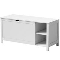 SCHUHBANK MDF Holz Weiß - Weiß, Holz/Holzwerkstoff (40/48.5/100cm) - HOMCOM