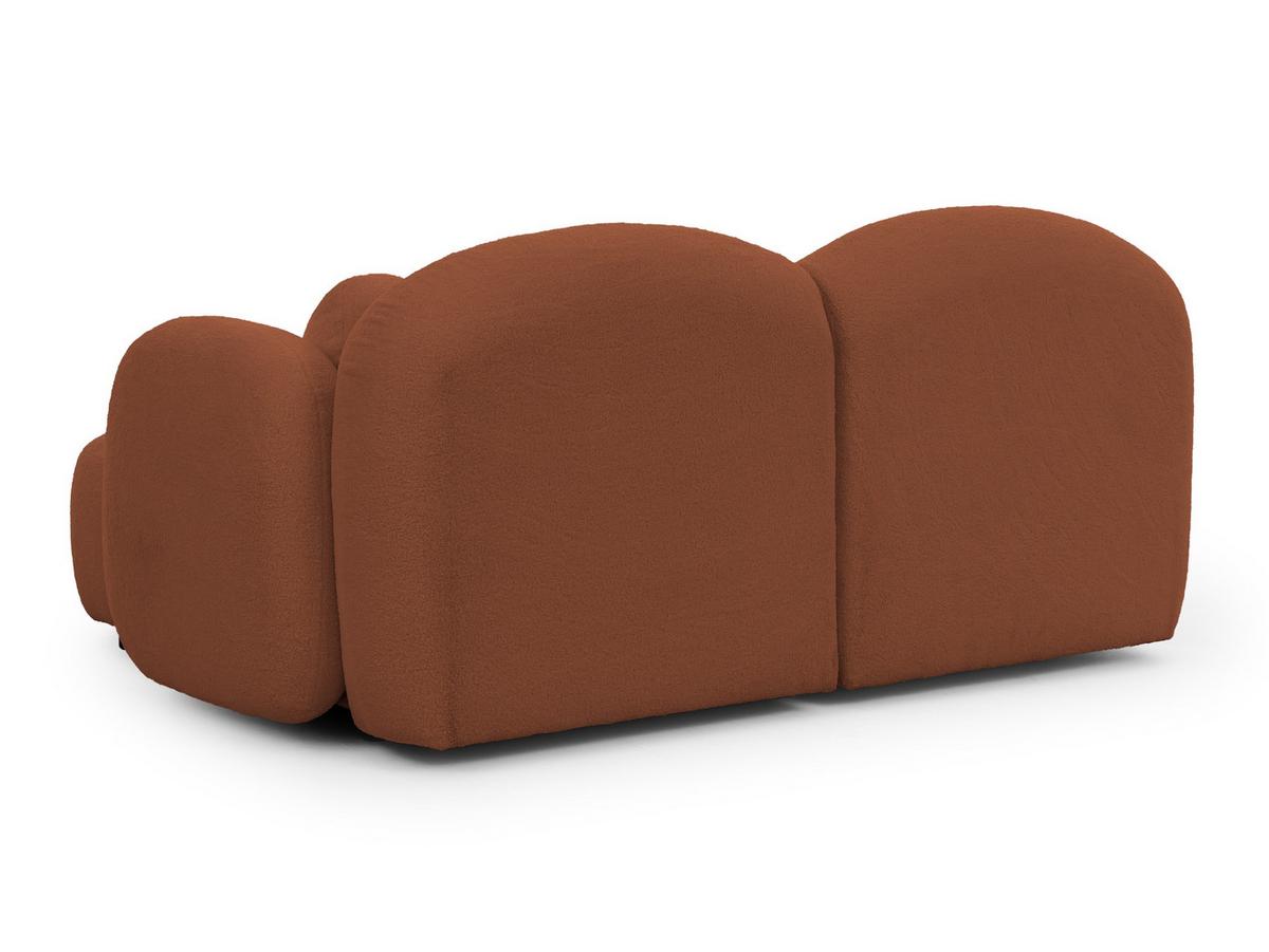 ECKSOFA Nuvola mit abgerundetem Design Terrakotta Bouclé-Stoff - Ottomane Rechts - Terracotta/Schwarz, Holz/Kunststoff (190/146cm) - S-Style Möbel
