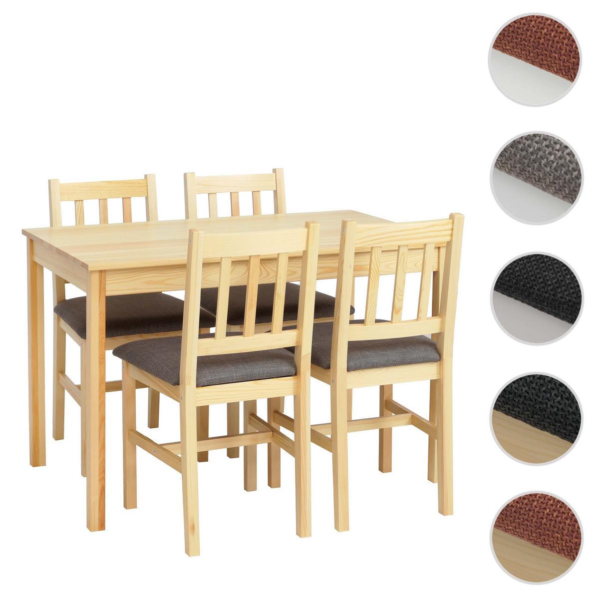 ESSZIMMER-SET Kiefer Dekor - Hellgrau/Kieferfarben, Holz - MCW