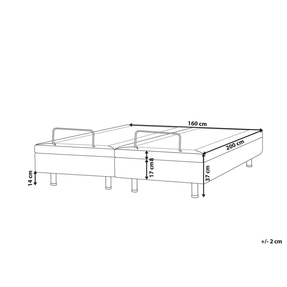 BETT verstellbar ohne Kopfteil Bouclé 160/200 cm Cremeweiß Duke - Creme, Textil (160/200cm) - Beliani