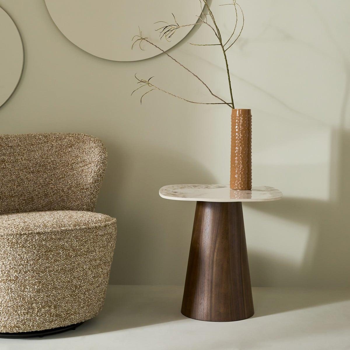 BEISTELLTISCH Keramik 58/50/50 cm - Braun, Keramik (58/50/50cm) - Signature