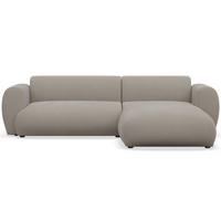 ECKSOFA Emia Greige rechts - Taupe/Schwarz, Kunststoff/Textil (156/262cm) - Selsey