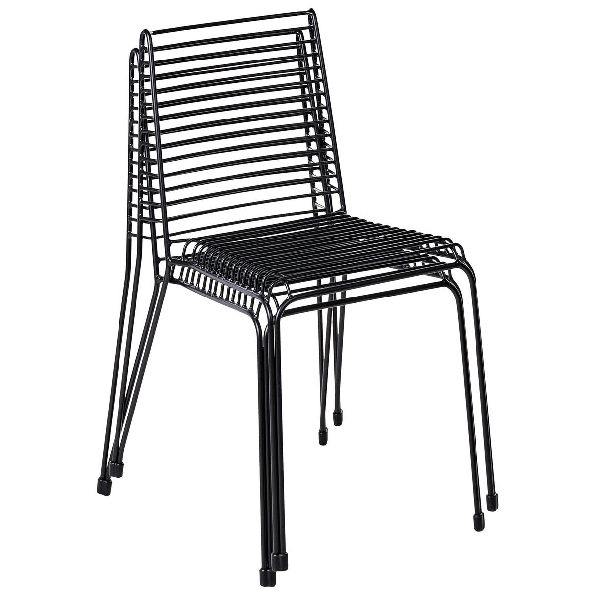 GARTENSTUHL 2er-Set Metall Schwarz Chieve - Schwarz, Metall (49/80/57cm) - Beliani