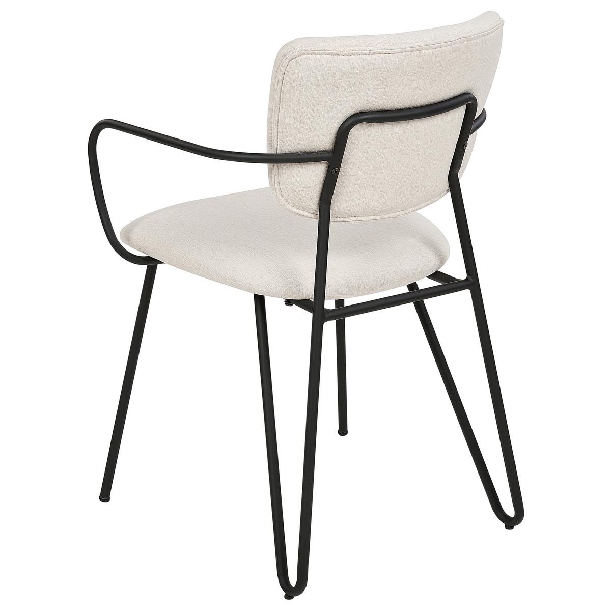 ESSZIMMERSTUHL 2er-Set Polsterbezug Weiß Elko - Weiß, Textil/Metall (45/80/54cm) - Beliani