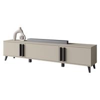 TV-LOWBOARD Helsinki 183 - Beige/Schwarz, Holzwerkstoff/Kunststoff (180/70/33cm) - MIRJAN24