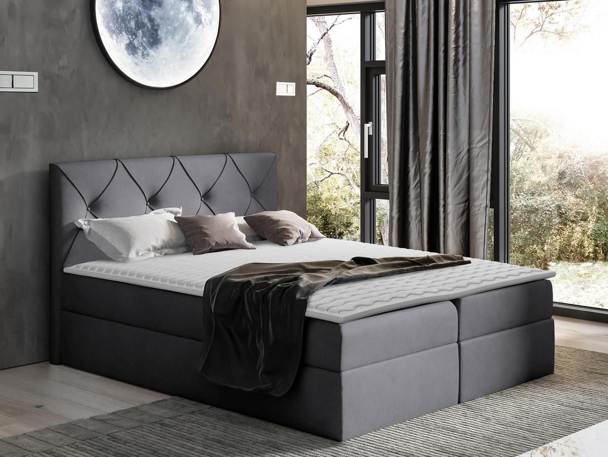 BOXBETT Crystal - H3 - Graphitfarben, Holz (180/200cm) - MIRJAN24