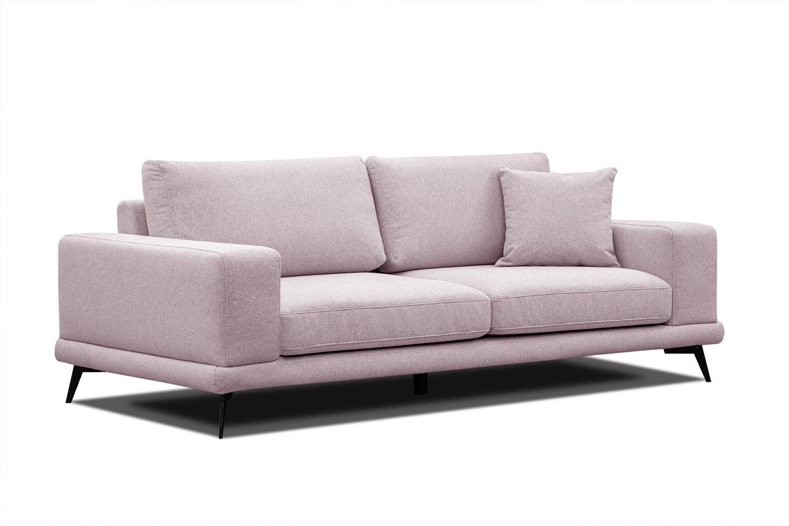 SOFA MEDIOLANE 3-Sitzer, rosa - Rosa, Holzwerkstoff/Textil (233/87/96cm) - Wozimo