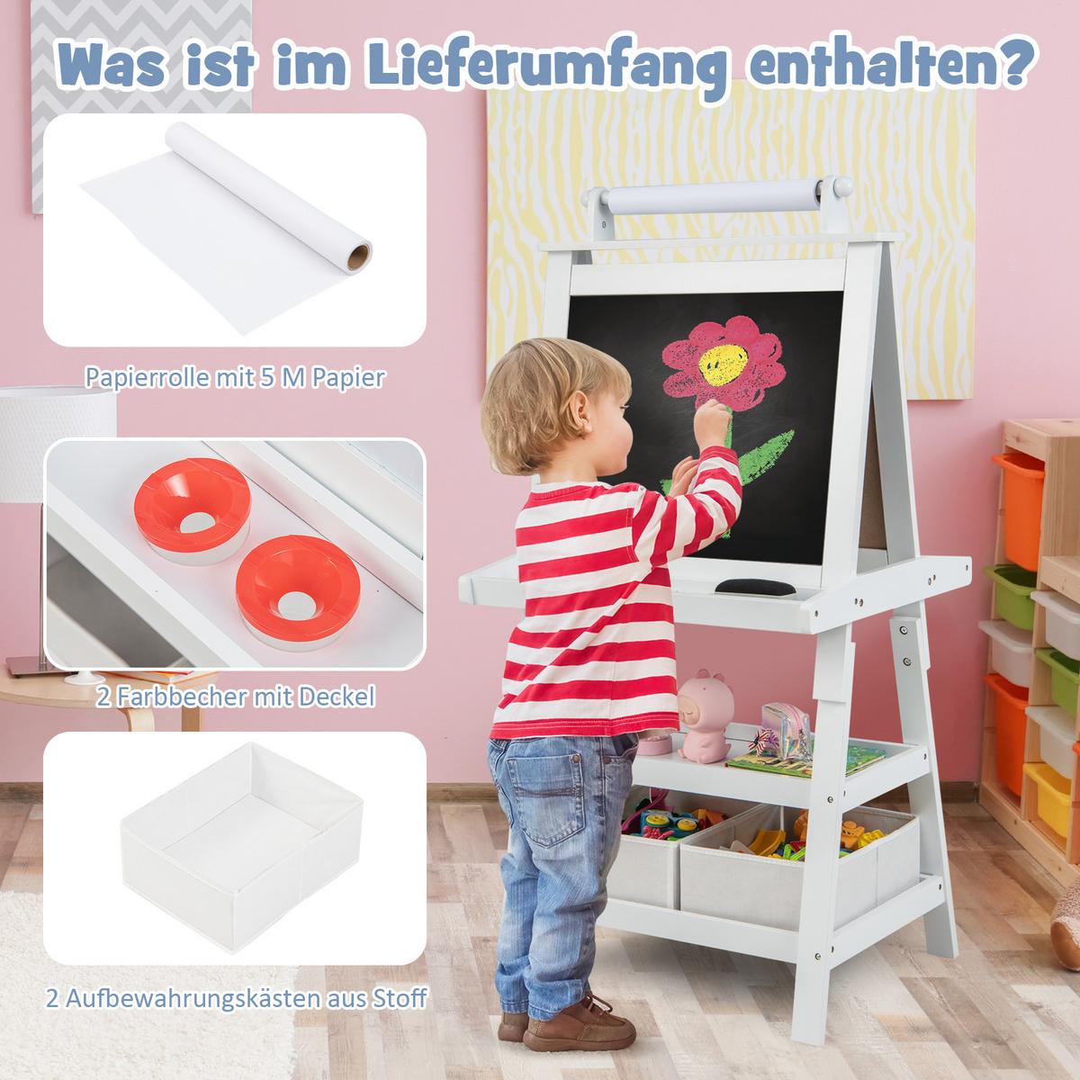 STAFFELEI Weiß - Weiß, Holz (59/117/50cm) - COSTWAY