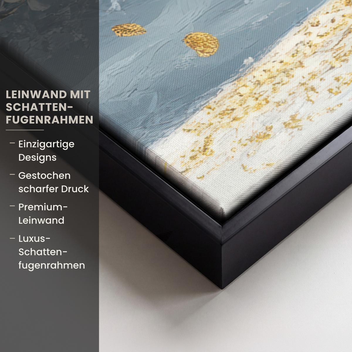LEINWAND Bilder mit Rahmen - Baum - Winter - Baum des Lebens - Modern - Gold - 50x50 - Goldfarben, Textil (50/50cm) - MuchoWow