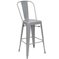 BARHOCKER METALL Grau - Grau, Metall (50/117/45cm) - MCW