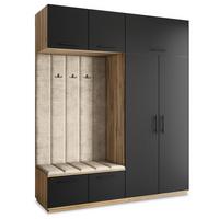 GARDEROBENSCHRANK REMA 200/240/60 cm Modern Eiche Wotan - Beige/Eiche Wotan, Holzwerkstoff (200/240/60cm) - MASSENO