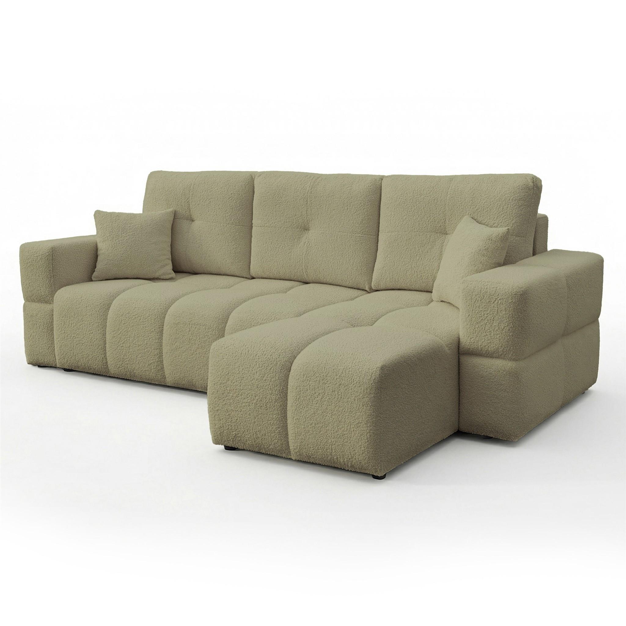 ECKSOFA Denise Mit Schlaffunktion - Grün, Holzwerkstoff/Textil (148/250cm) - Fun Möbel