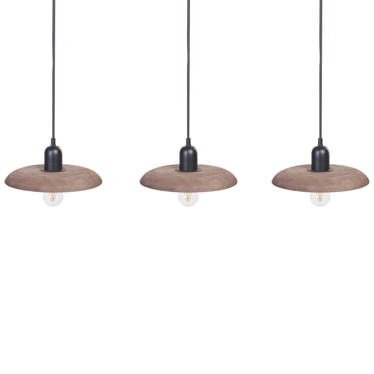 HÄNGELEUCHTE Manjeera 17/92/107 cm - Dunkelbraun, Holz (17/92/107cm) - Beliani