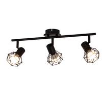 DECKENSTRAHLER Chloris 3-flammig 49/10/20 cm - Schwarz, Metall (49/10/20cm) - Nettlife