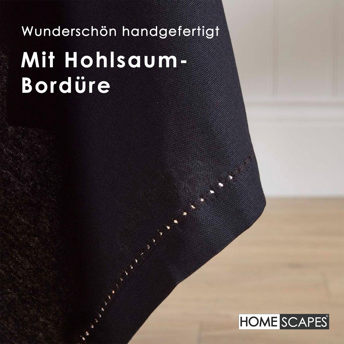TISCHDECKE schwarz 137/137 cm, 100% Baumwolle - Schwarz, Textil (137/137cm) - Homescapes