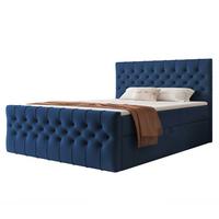BOXBETT JOLIE 180x200 cm mit Matratze, Blau - Blau, Textil (180/200cm) - Idohome