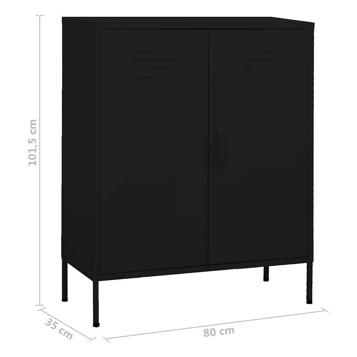 MEHRZWECKSCHRANK Watson 80/35/101.5 cm - Schwarz, Metall (80/101.5/35cm) - Nettlife