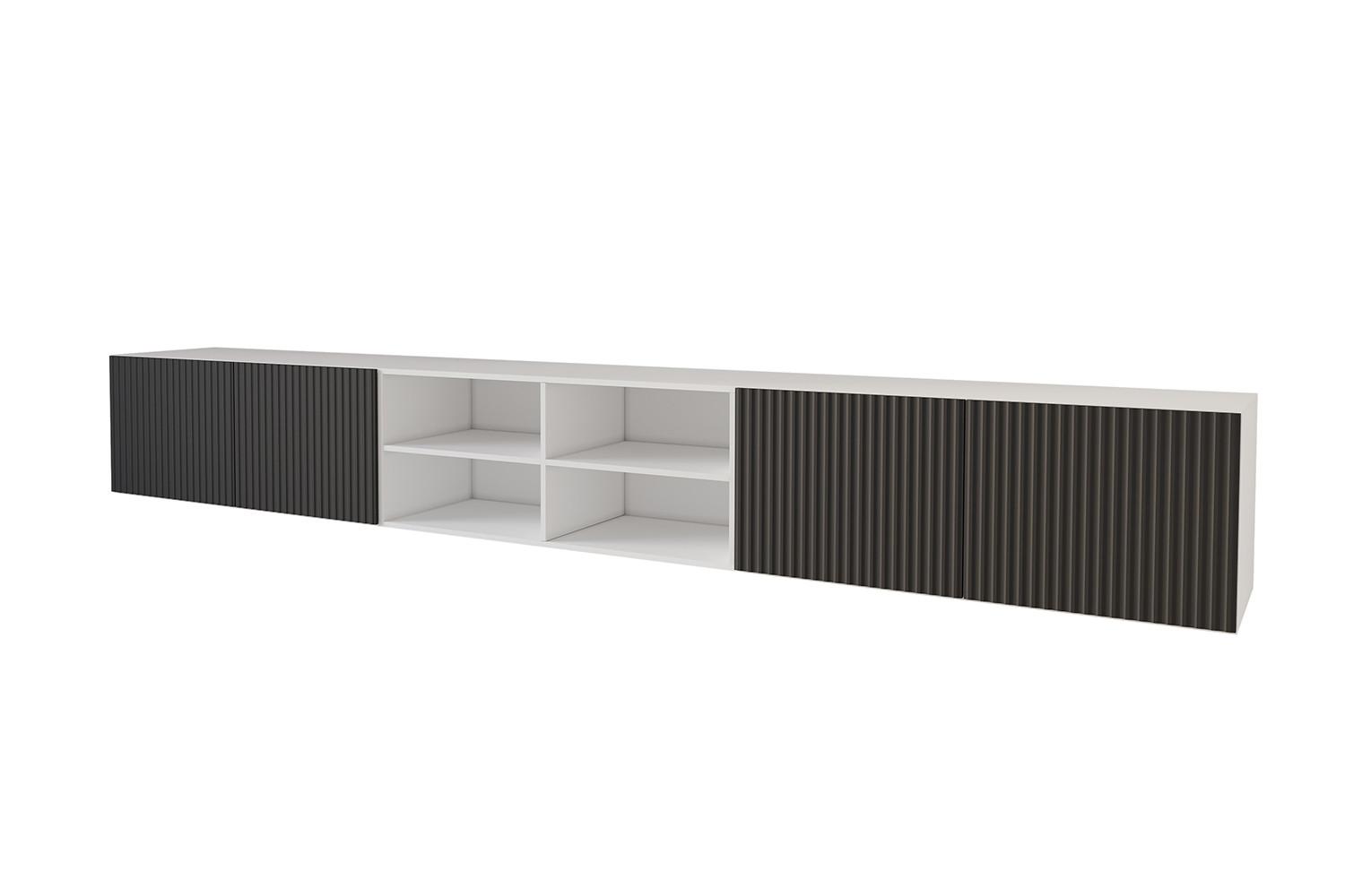 LOWBOARD NOA-2-W 3x100x40x40 cm - Weiß / Schwarz - Schwarz, Holzwerkstoff (300/40/40cm) - ALTDECOR