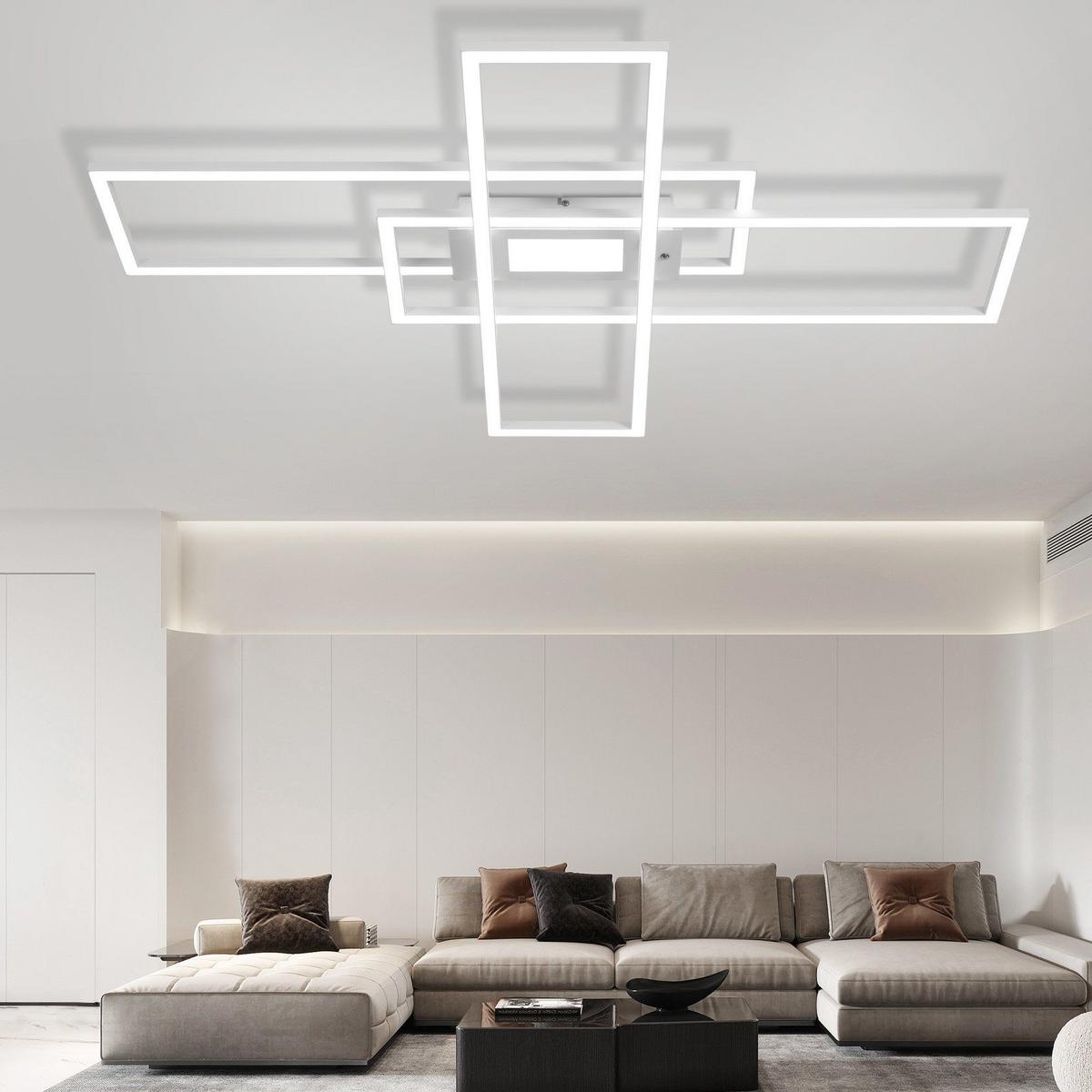 LED-DECKENLEUCHTE Lauren 99/70/7 cm - Weiß, Metall (99/70/7cm) - Nettlife