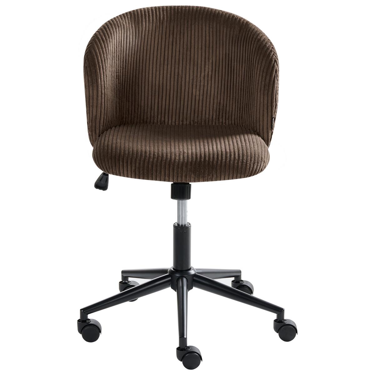 BÜROSTUHL Cord Dunkelbraun Miles - Dunkelbraun, Textil (55/76/55cm) - Beliani