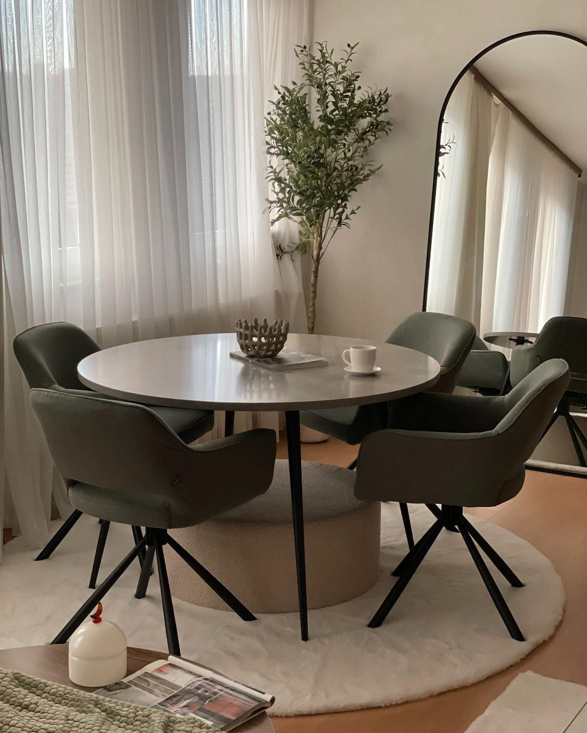 ESSZIMMERSTUHL 2er-Set Dunkelgrün Loures - Dunkelgrün/Schwarz, Textil (56/80/63cm) - Beliani