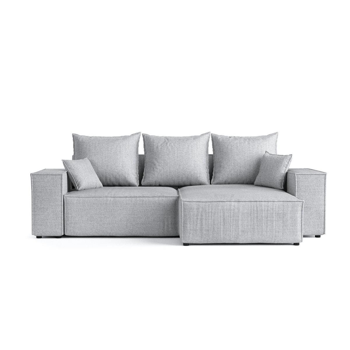 ECKSOFA SENSO mit Schlaffunktion Hellbeige im City Stoff - Hellgrau/Schwarz, Holz/Holzwerkstoff (255/148cm) - AltaBeds