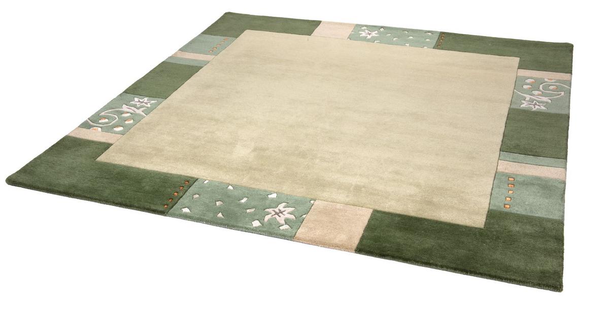 HANDTUFTTEPPICH Royal Ganges 200x200 cm - Grün, Textil (200/200cm) - THEKO