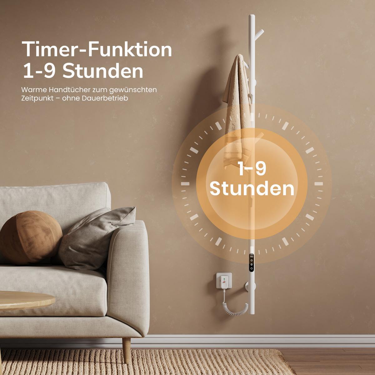 HANDTUCHHEIZKÖRPER Baumheizkörper WLAN Weiß 150 cm - Weiß, Metall (12.5/150/14cm) - EMKE