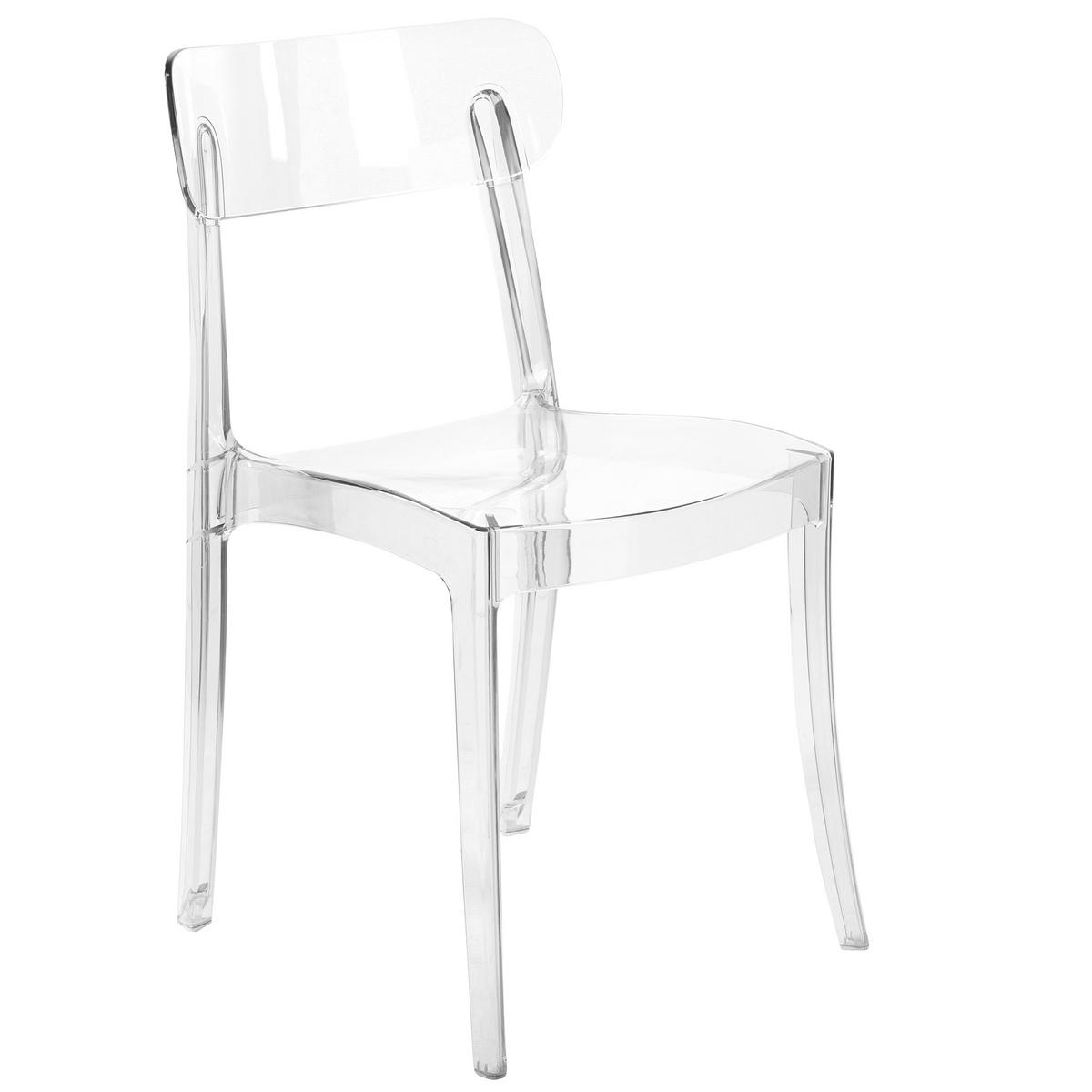 ESSZIMMERSTÜHLEN 2er-Set Kunststoff Transparent Covington - Transparent, Kunststoff (46/80/48cm) - Beliani