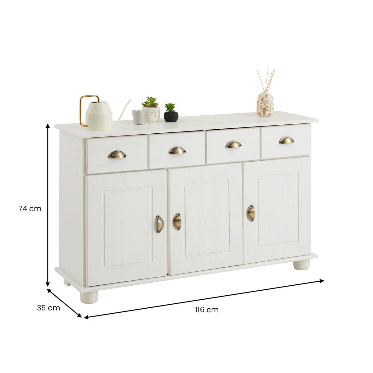 SIDEBOARD COLMAR weiß - Weiß, Holz (116/74/35cm) - IDIMEX