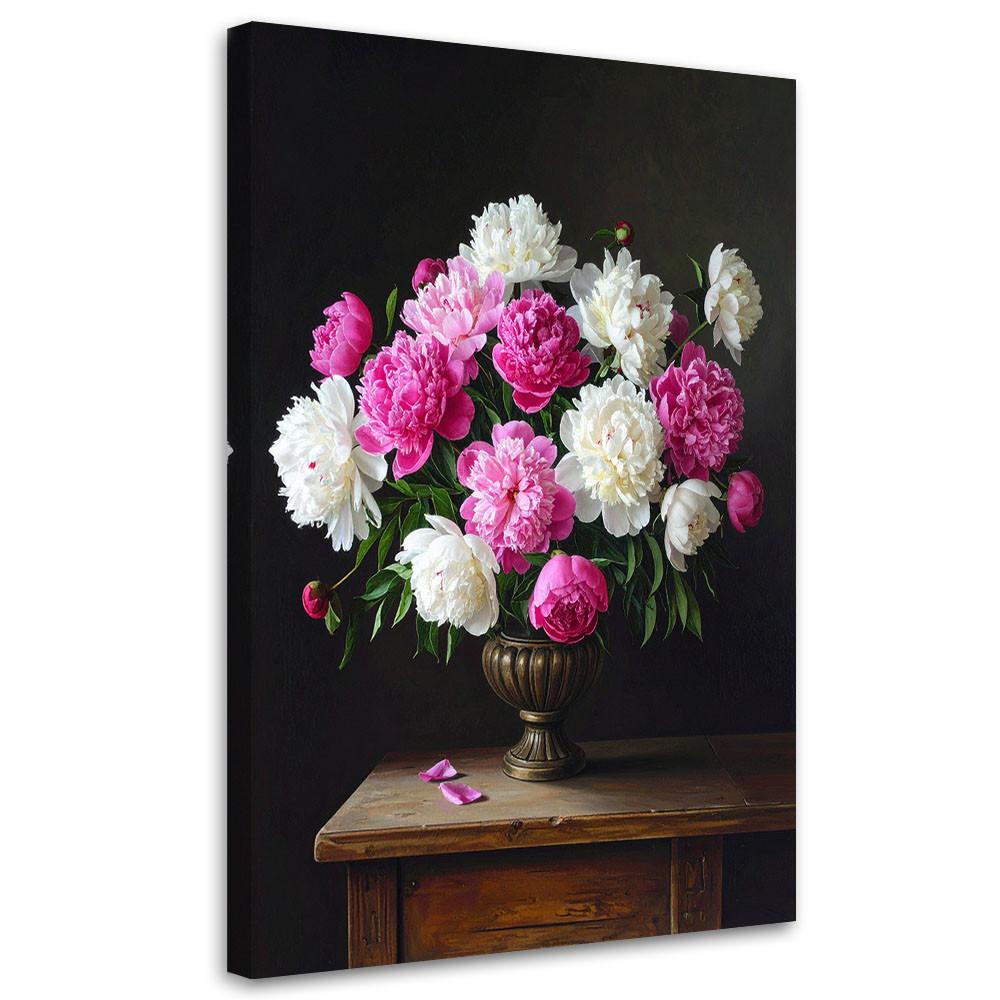 LEINWANDBILD Blumen 60x90cm - Rosa, Textil (60/90cm) - Feeby