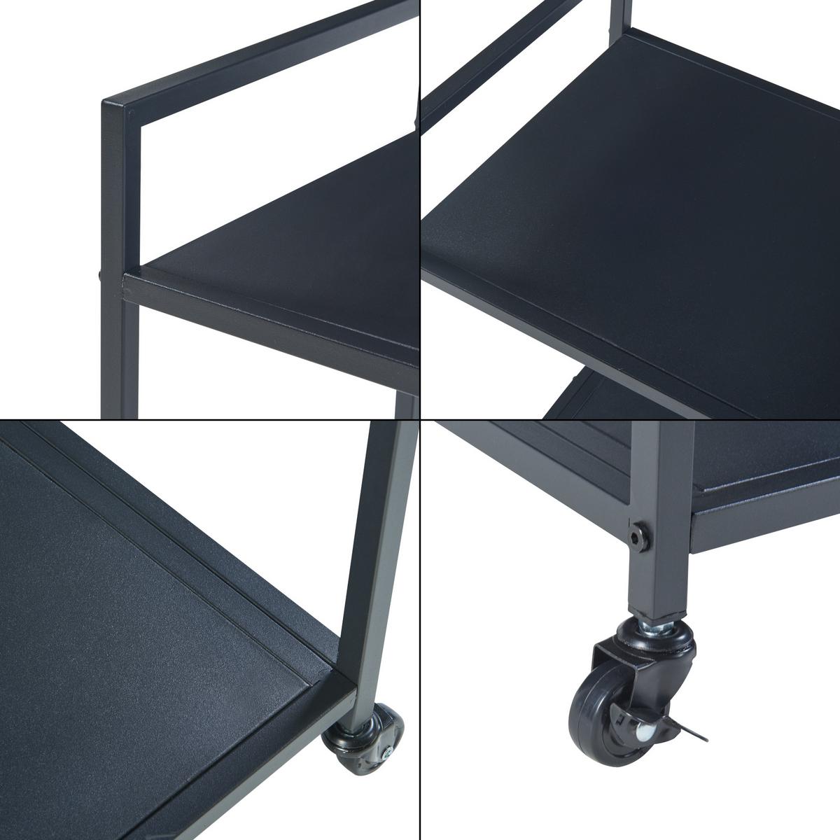 SERVIERWAGEN Lesja - Schwarz, Metall (50/68.5/36cm) - [en.casa]