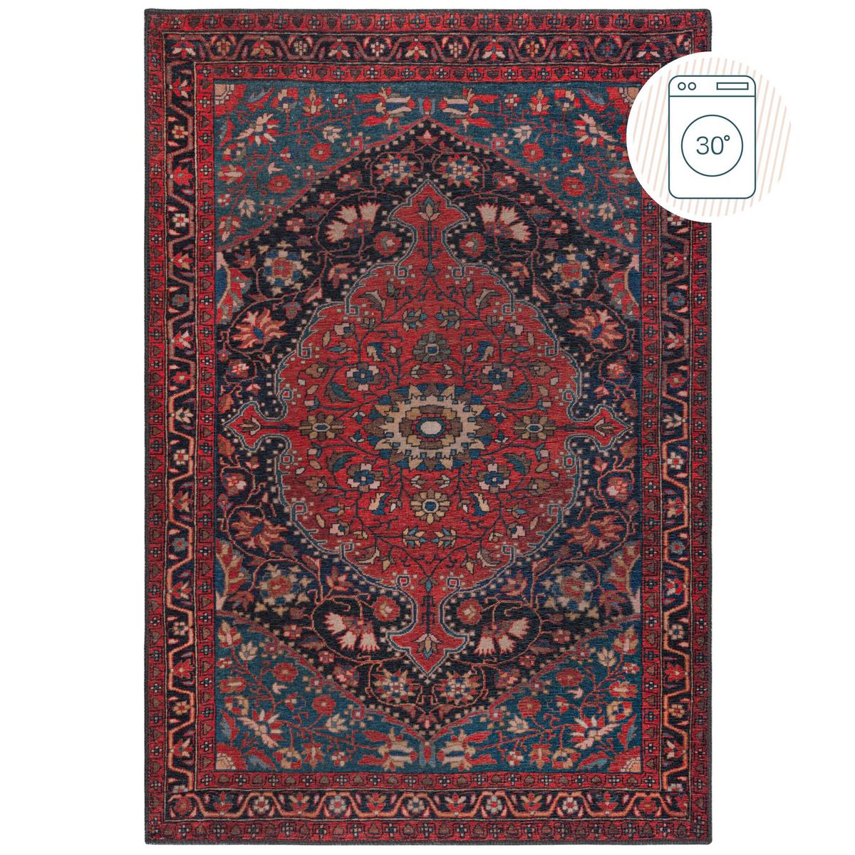 TEPPICH Waschbar HURST, orientalisch mit Medaillon, Rot, 190 x 290 cm - Rot, Textil (290/190cm) - KADIMA DESIGN