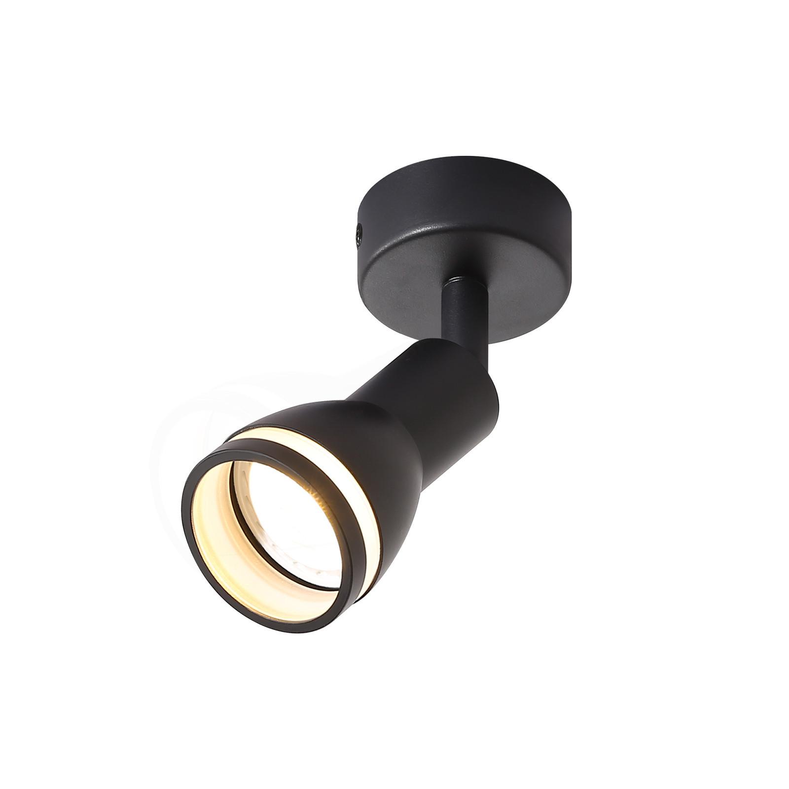 DECKENSTRAHLER Macleod 1-flammig 6/6/15.7cm - Schwarz, Metall (6/6/15.7cm) - Nettlife