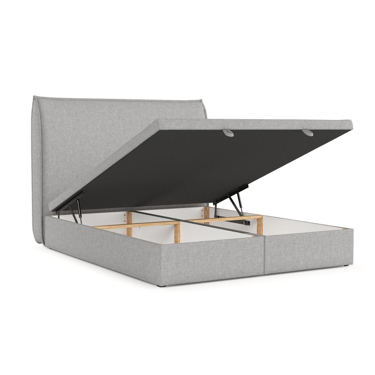 POLSTERBETT Tuvalu mit Stauraum 140/200 cm Grau im Megan Stoff - Schwarz/Grau, Holz/Holzwerkstoff (140/200cm) - AltaBeds