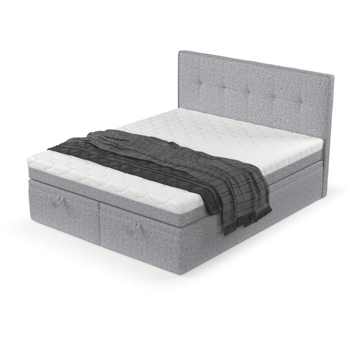 BOXBETT Arivo 200/200 cm Grau im Riva Stoff - Schwarz/Grau, Holz/Holzwerkstoff (200/200cm) - AltaBeds